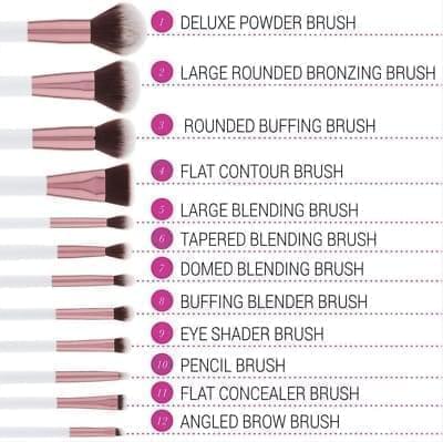 BH Cosmetics Crystal Quartz Brush Set - 12 Pieces - Makeup gallery 