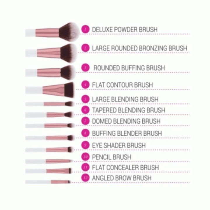 BH Cosmetics Crystal Quartz Brush Set - 12 Pieces - Makeup gallery 