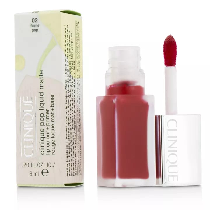 CLINIQUE - Pop Liquid Matte Lip Colour + Primer - # 02 Flame Pop - Brand hub pakistan